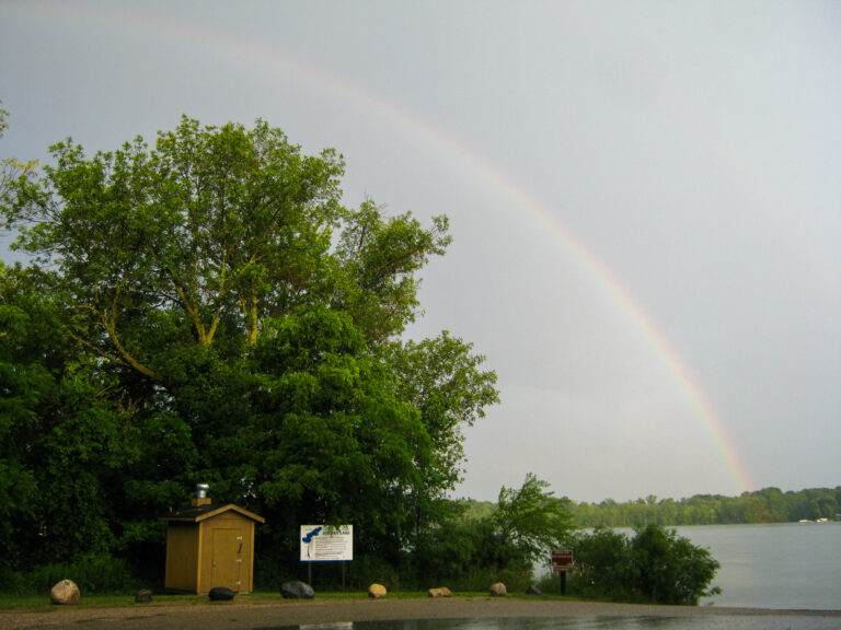 Rainbow over Jordan Lake