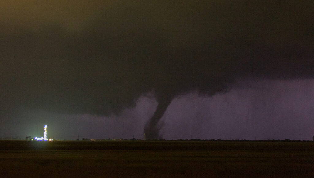 Debris cloud visible