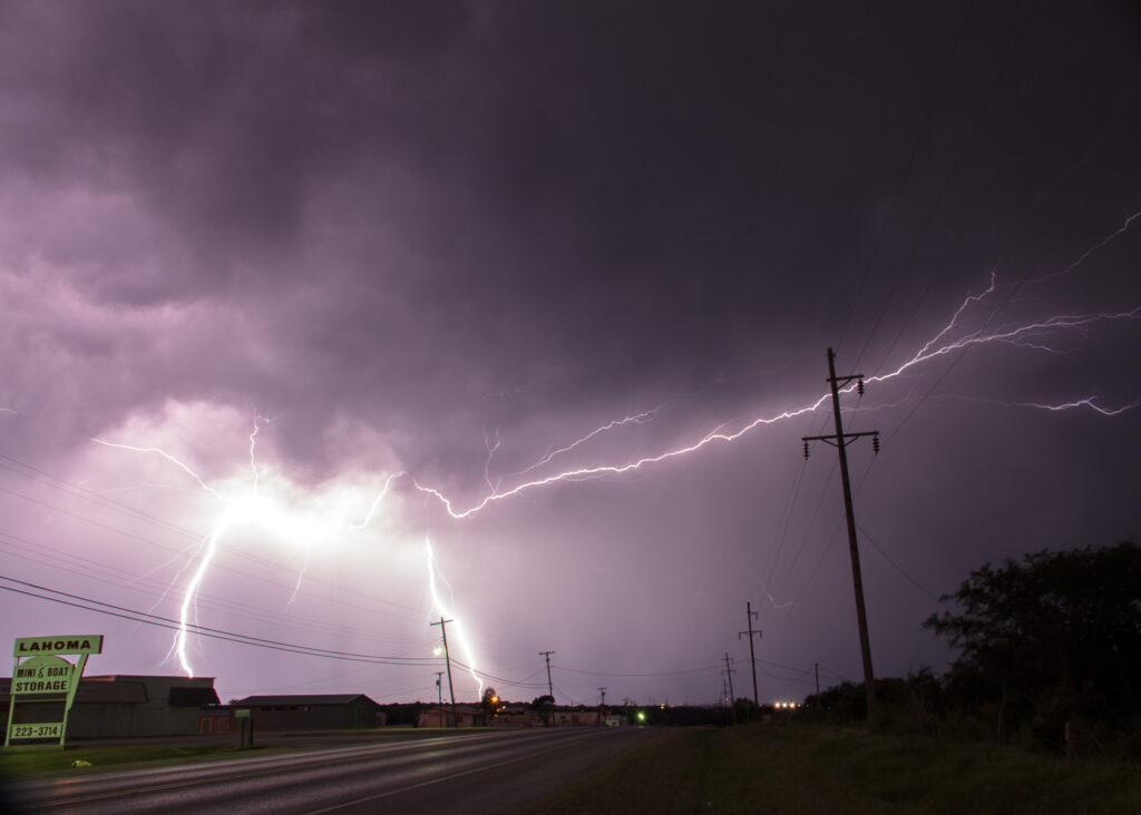 Lightning near Ardmore