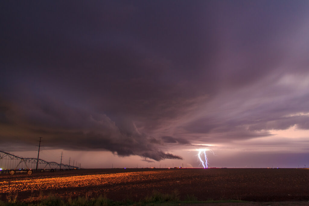 Lightning illuminating the vault