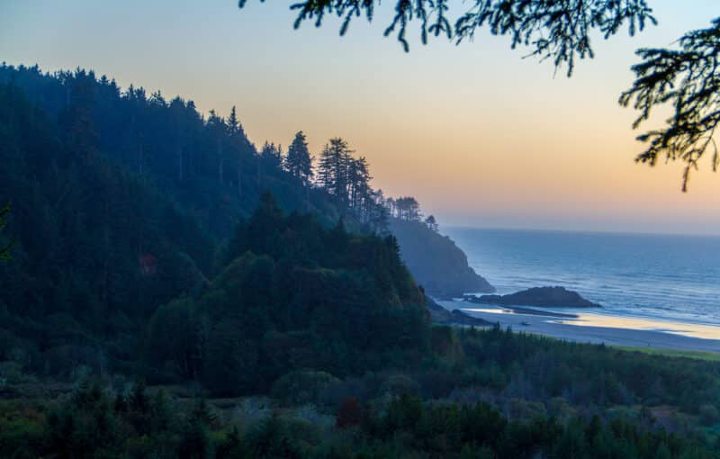 Sunset along the Washington Coast at Cape Disappointment