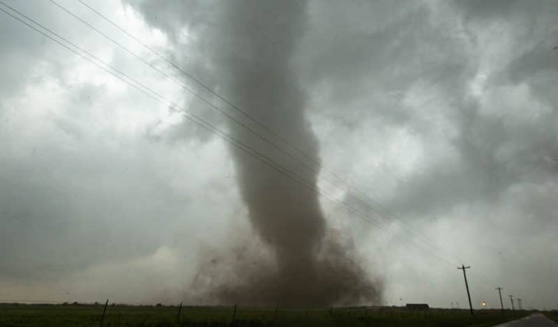 Tornado rips through the northwest side of Mangum, OK on May 20, 2019.