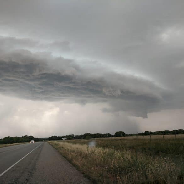 Shelf Cloud nearing Mason, Texas on May 27, 2020.