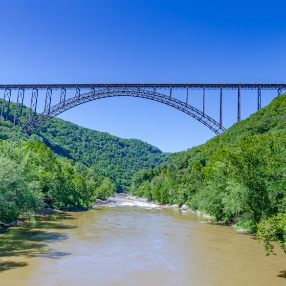 Famous bridge over the New River in Fayetteville, West Virginia