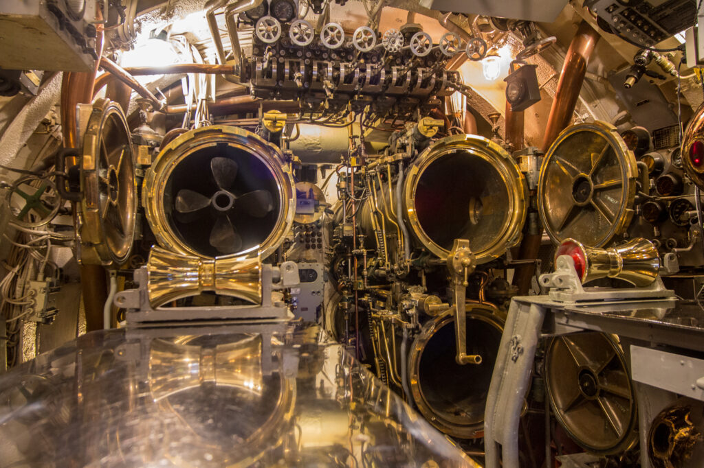 USS Bowfin torpedo chutes