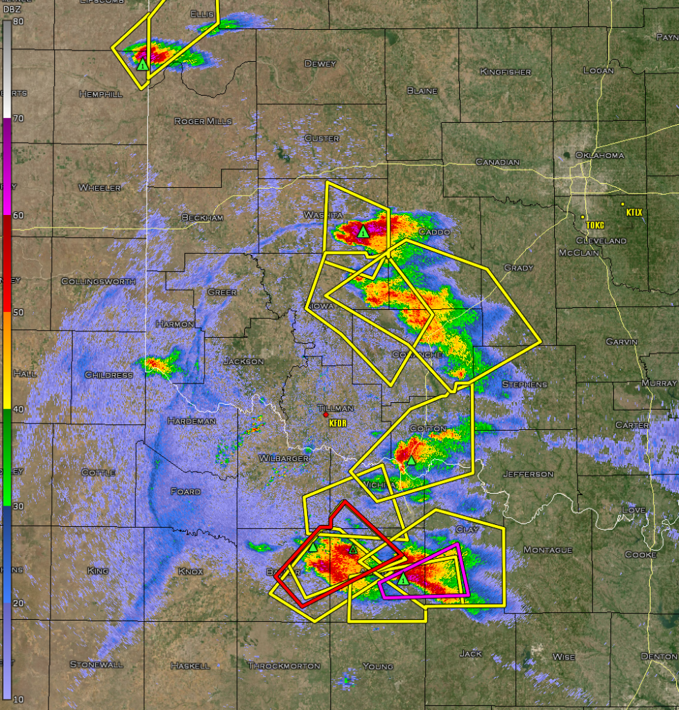 Frederick Reflectivity at 2203Z/503 pm CDT on May 25, 2024