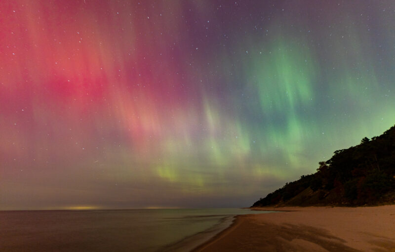 Auroras over Lake Michigan